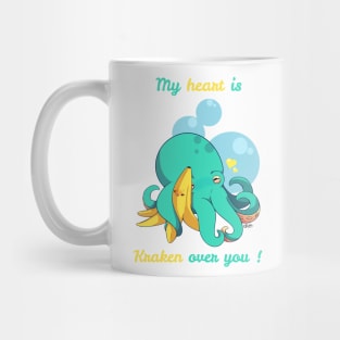 My heart is Kraken over you ! With text ! Clothes for couples ! T-Shirt Mug